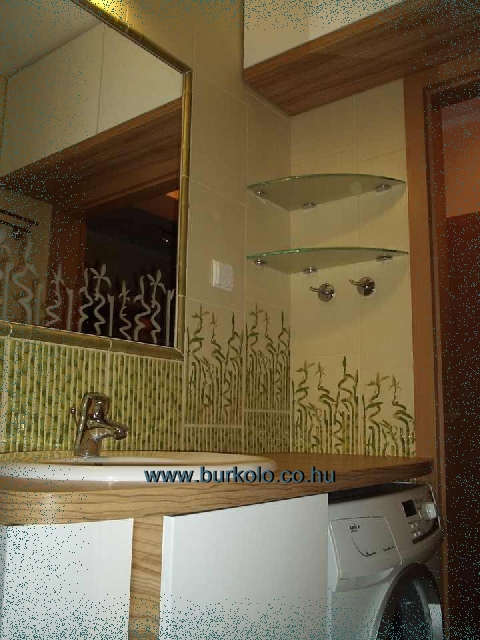 bambusz csempe burkolás mosdópult